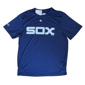NWT NEW Majestic Cool Base Evolution Tee Chicago White Sox Shirt Navy Blue Sz L